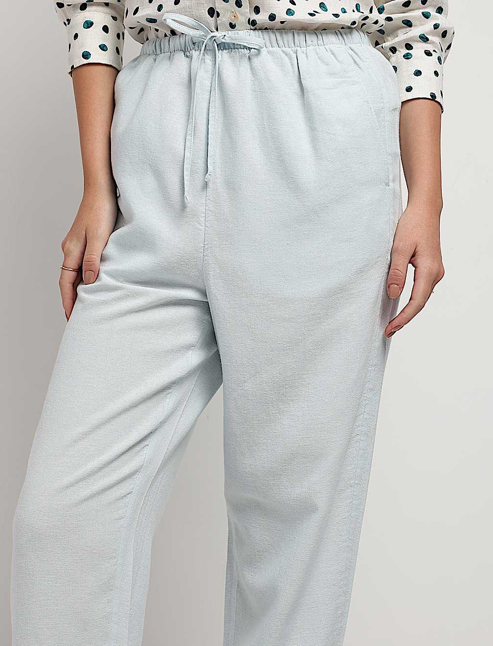 Linen Rich Tapered Trousers