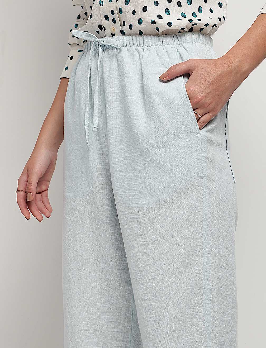 Linen Rich Tapered Trousers