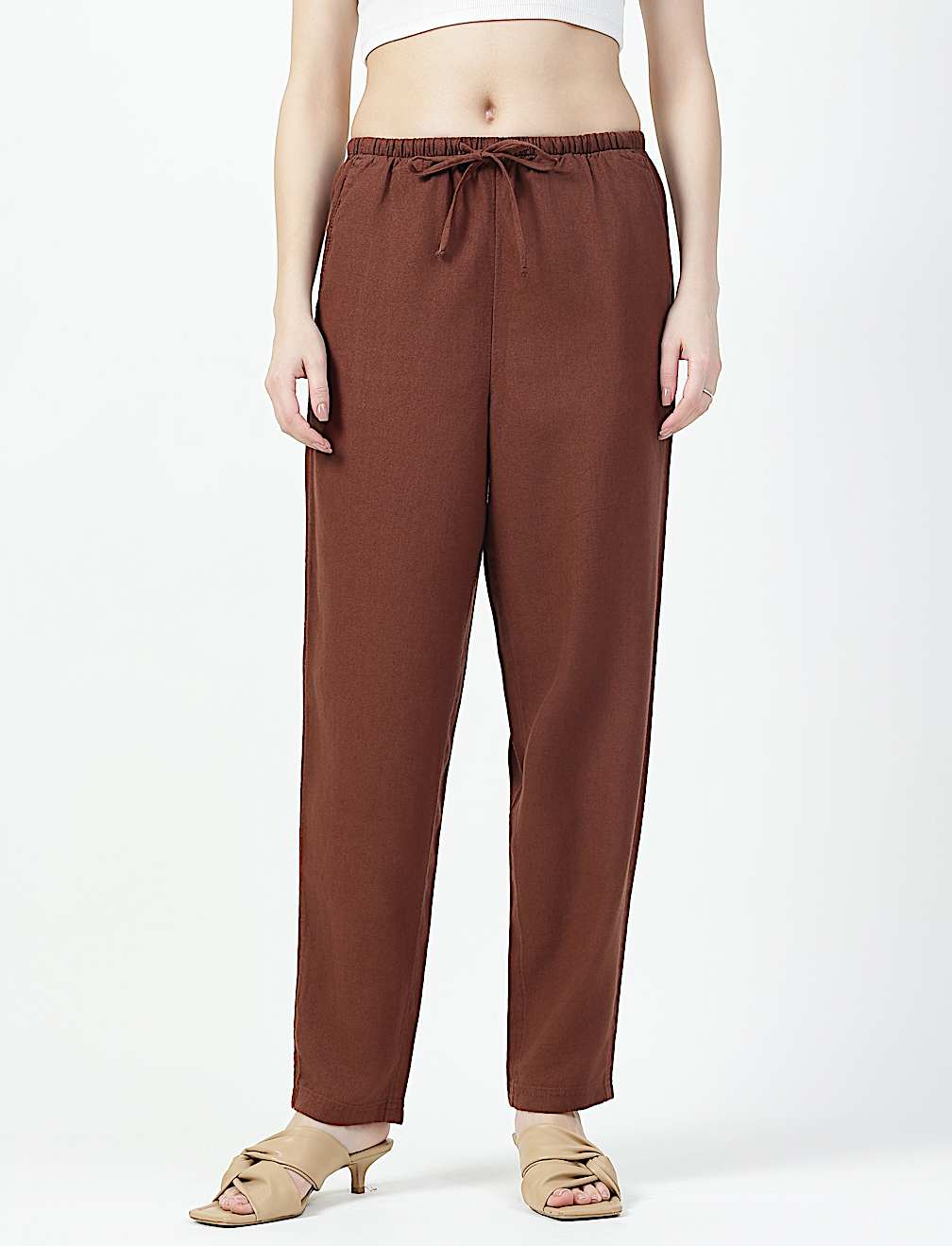 Linen Viscose Tapered Trousers