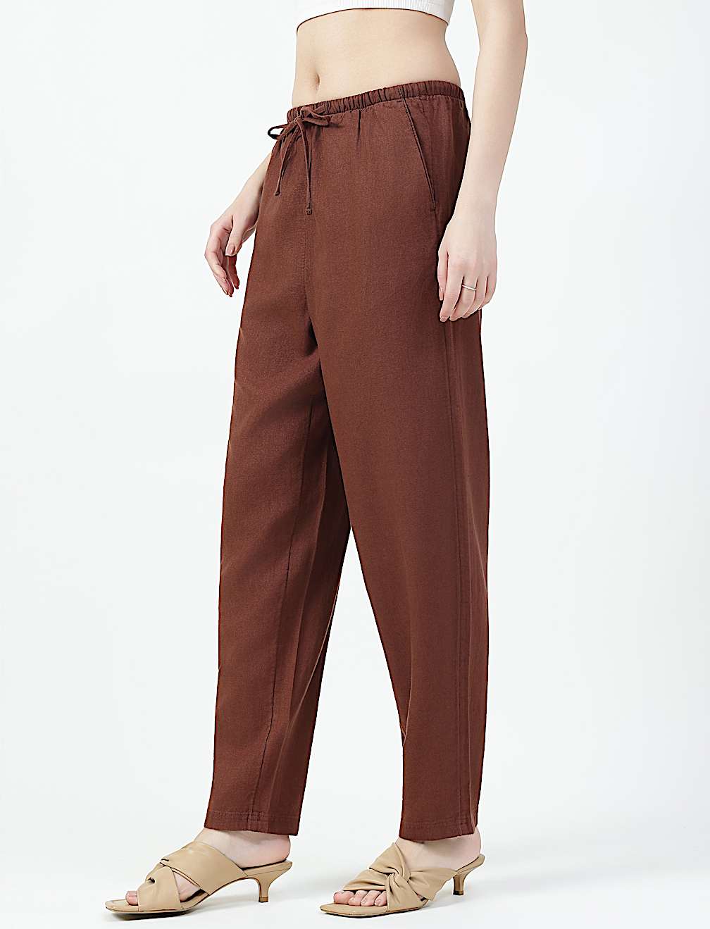 Linen Viscose Tapered Trousers