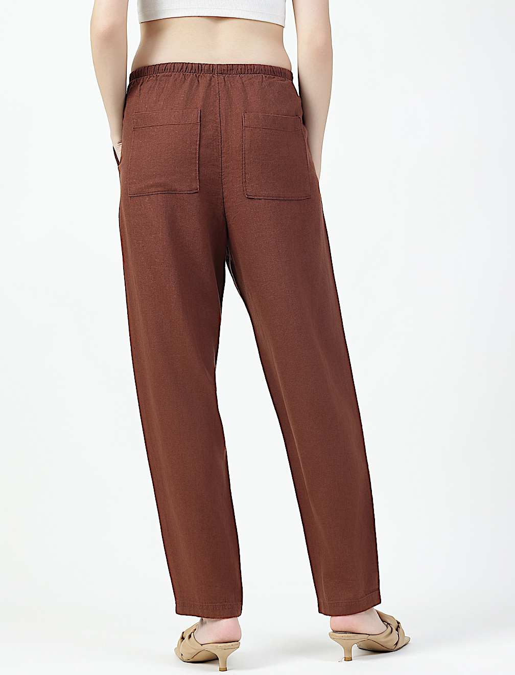 Linen Viscose Tapered Trousers