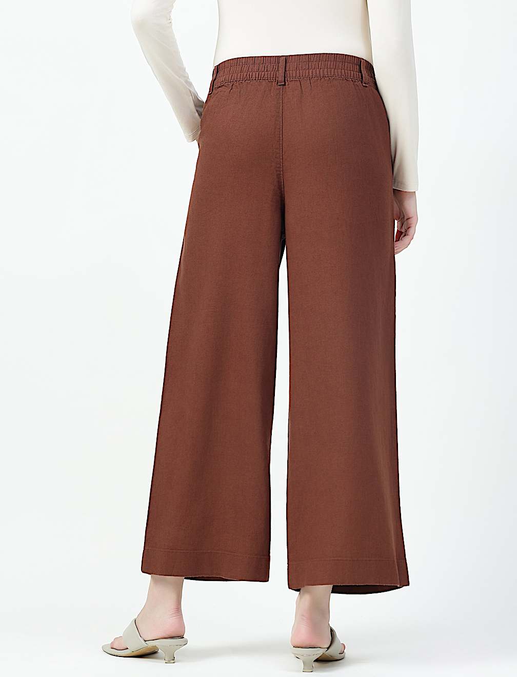 Linen Rich Plain Relaxed Fit Pants