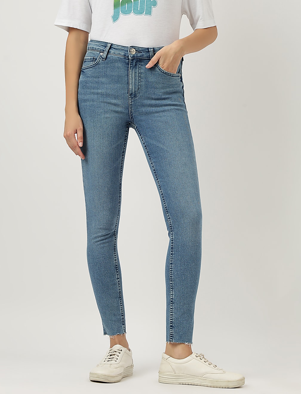 Skinny Mid Waist Jeans