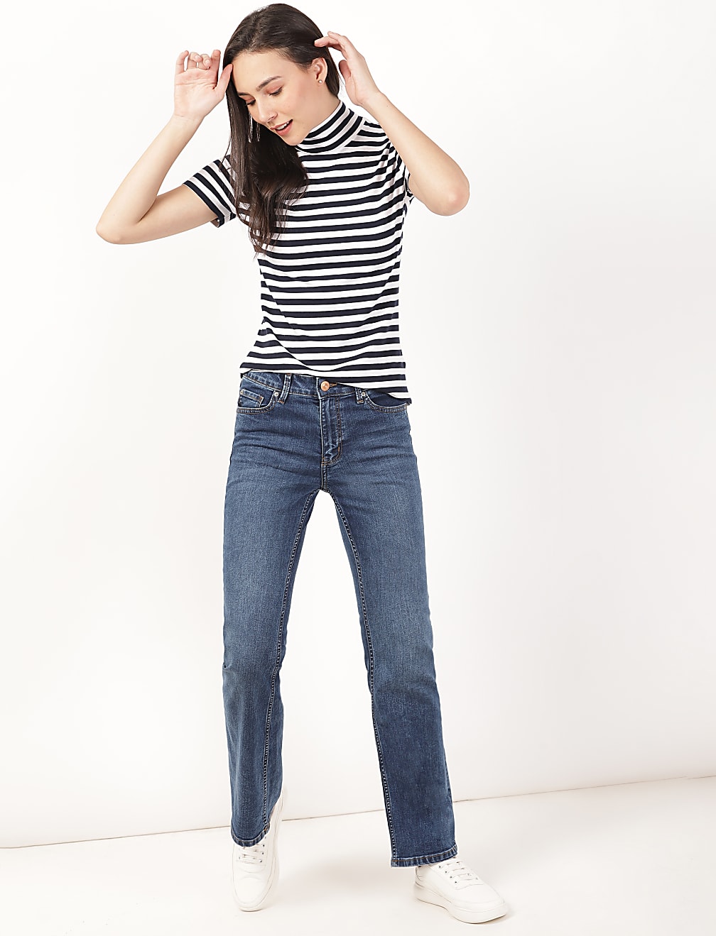 Bootcut Cotton Blend Jeans