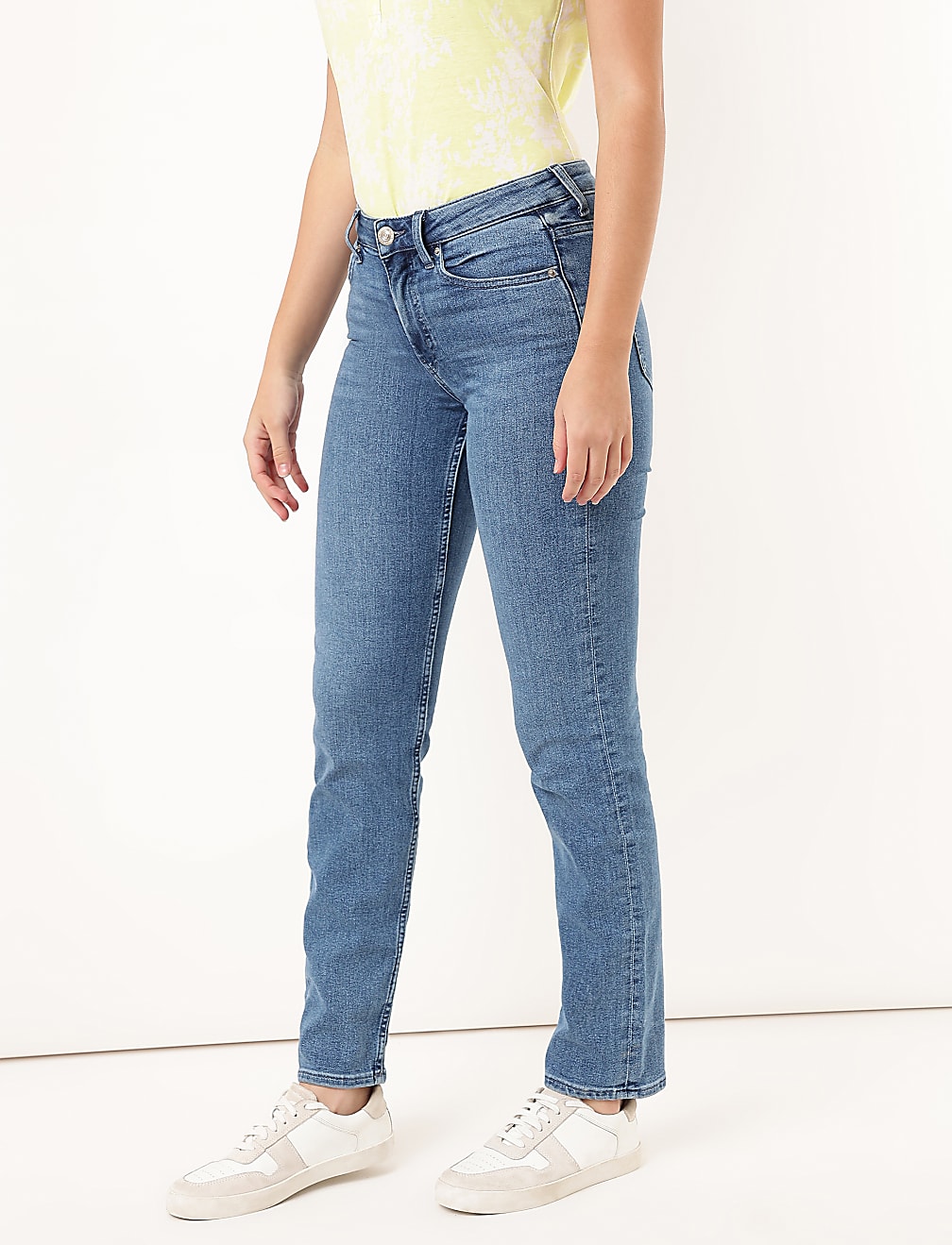 Cotton Mix Plain Straight Fit Jeans