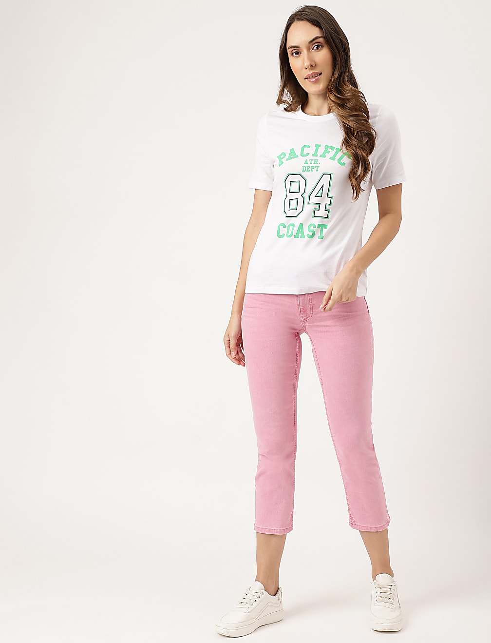 Cropped High Waist Button Front Jeans