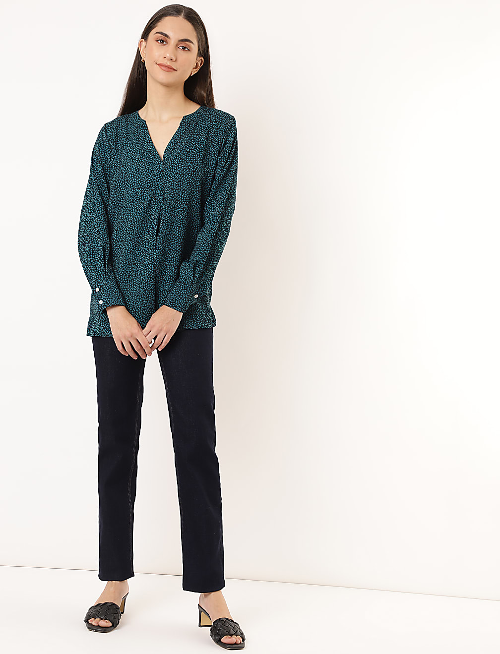 Cotton Mix Plain Straight Fit Jeans