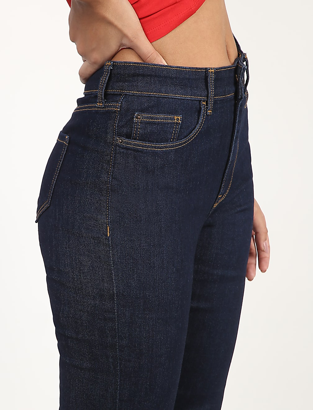 Cotton Mix Plain Regular Fit Jeans