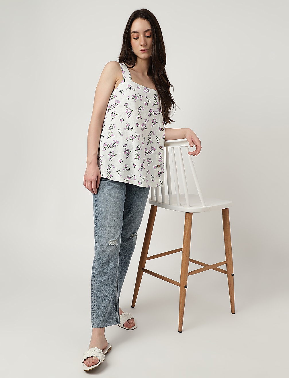 Solid Boyfriend Fit Jeans