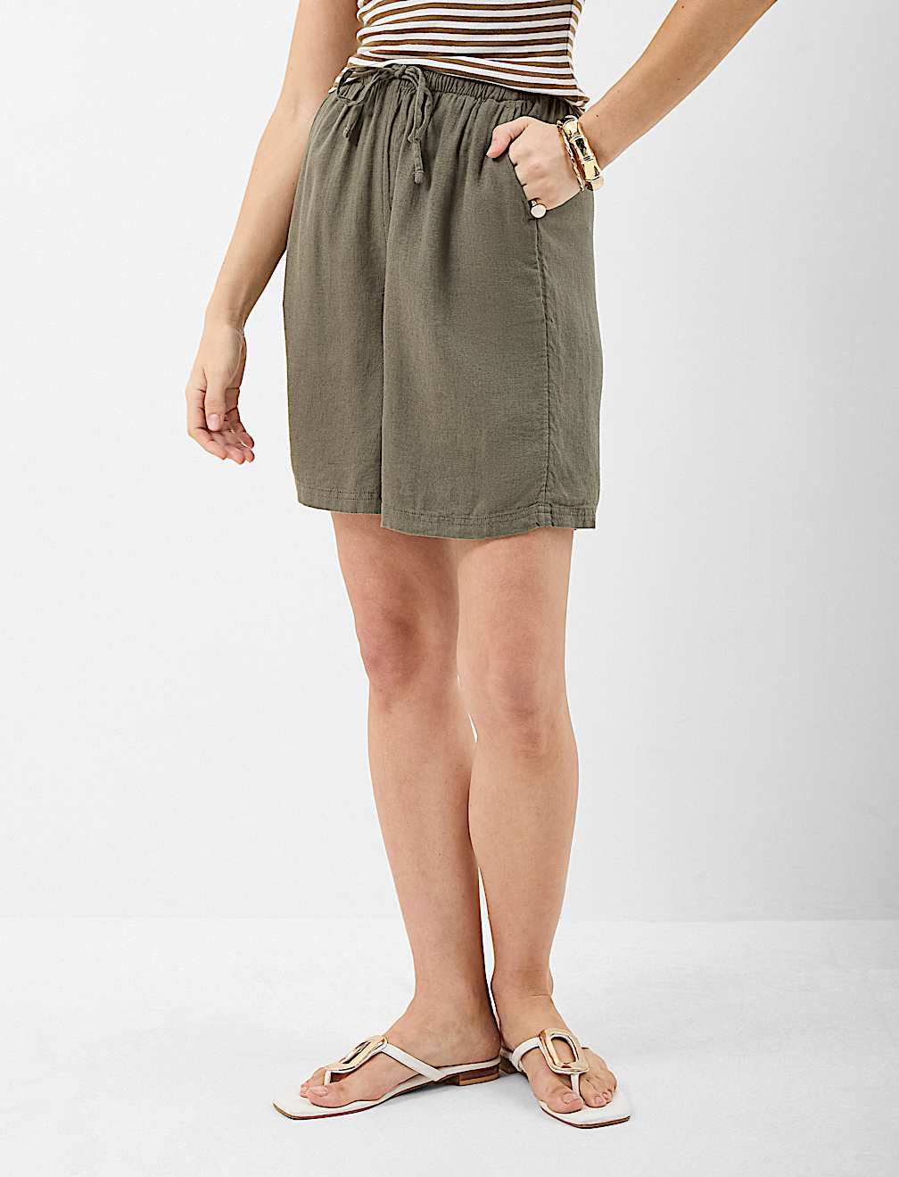 Linen Rich Drawstring Shorts