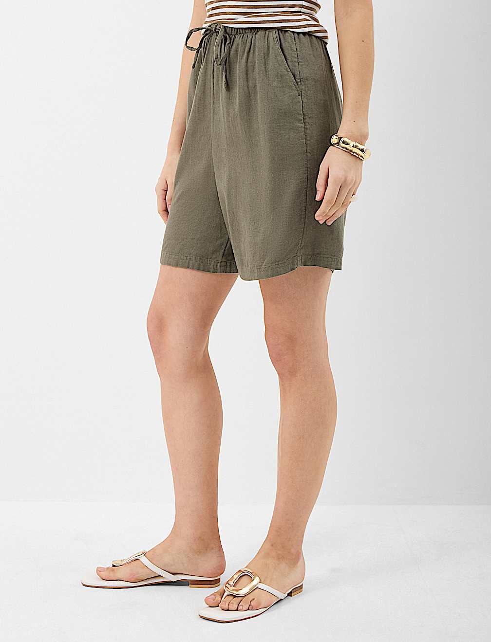 Linen Rich Drawstring Shorts