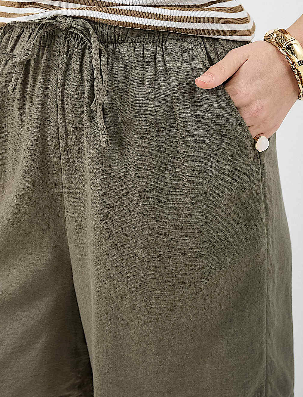 Linen Rich Drawstring Shorts