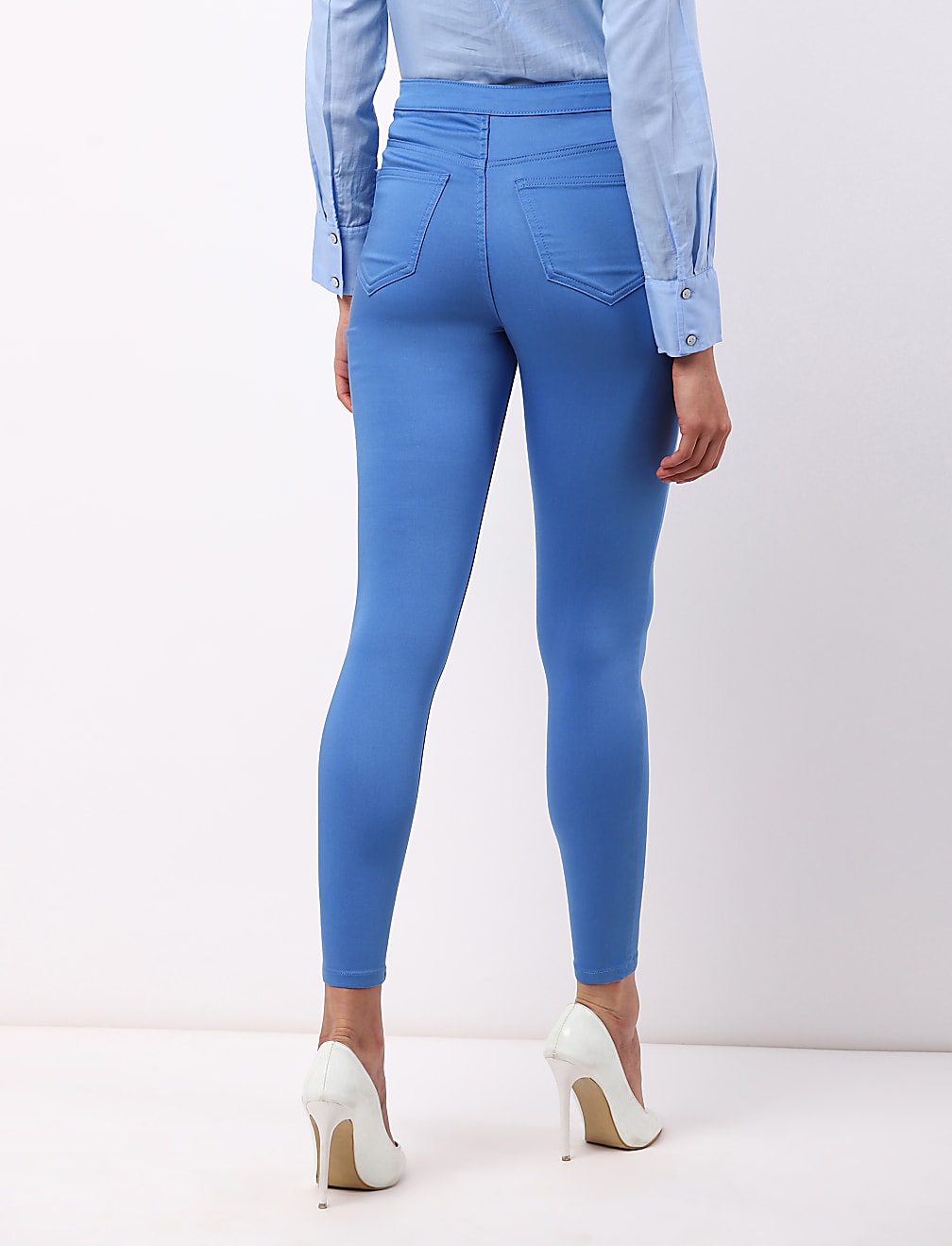 Cotton Mix Plain Skinny Fit Trouser
