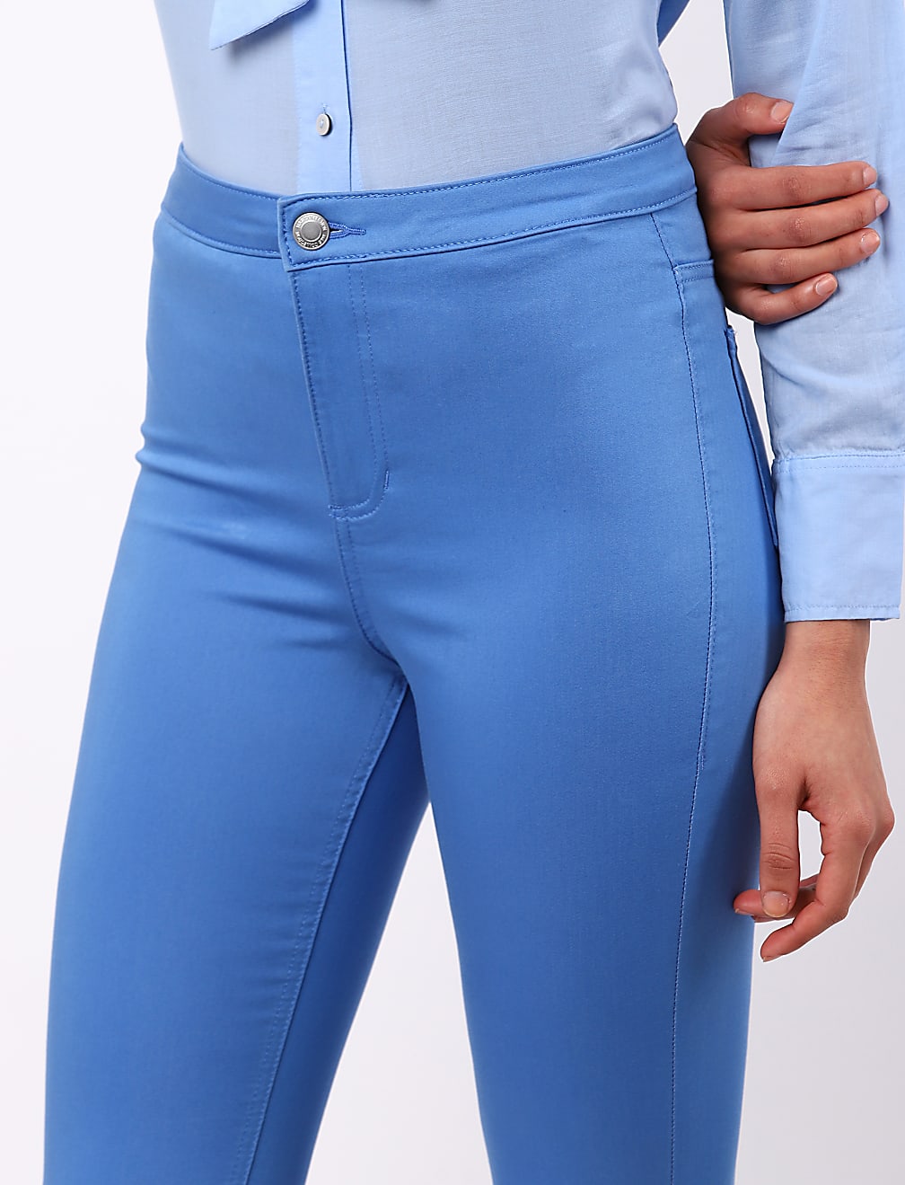 Cotton Mix Plain Skinny Fit Trouser