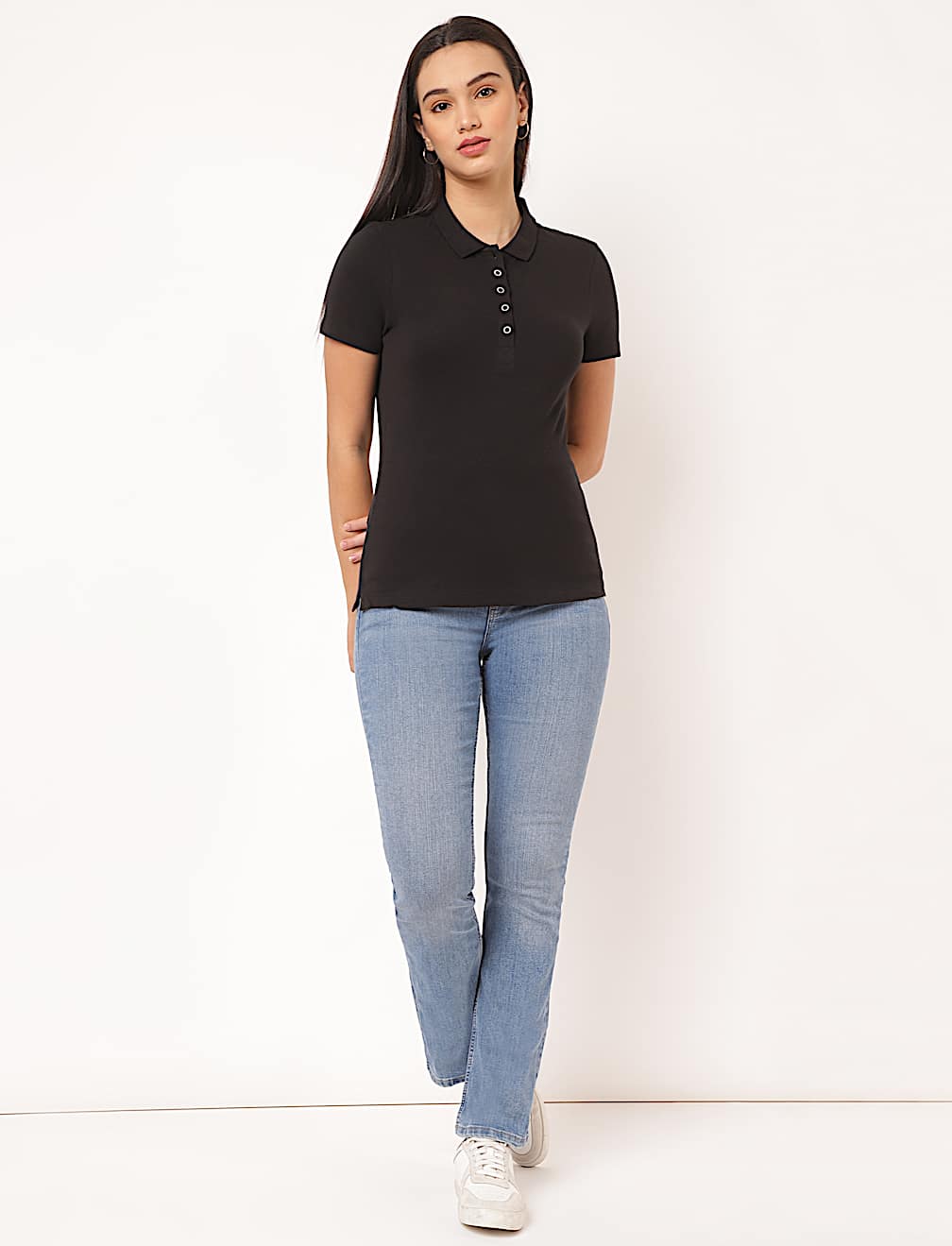 Cotton Mix Plain Slim Fit Jeans