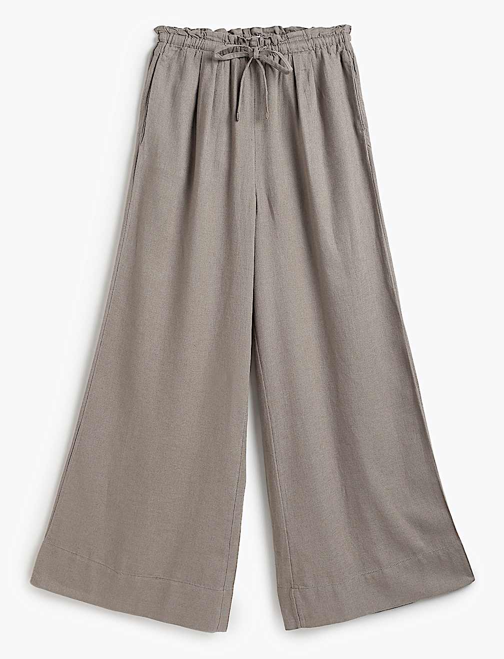 Linen Rich Printed Drawstring Trousers