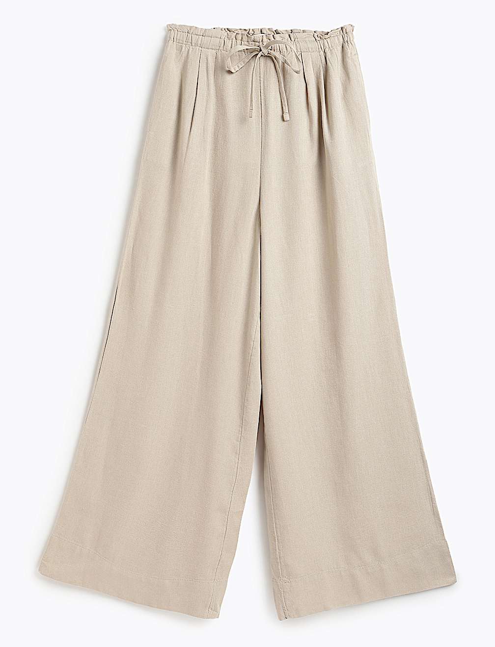 Linen Rich Printed Drawstring Trousers