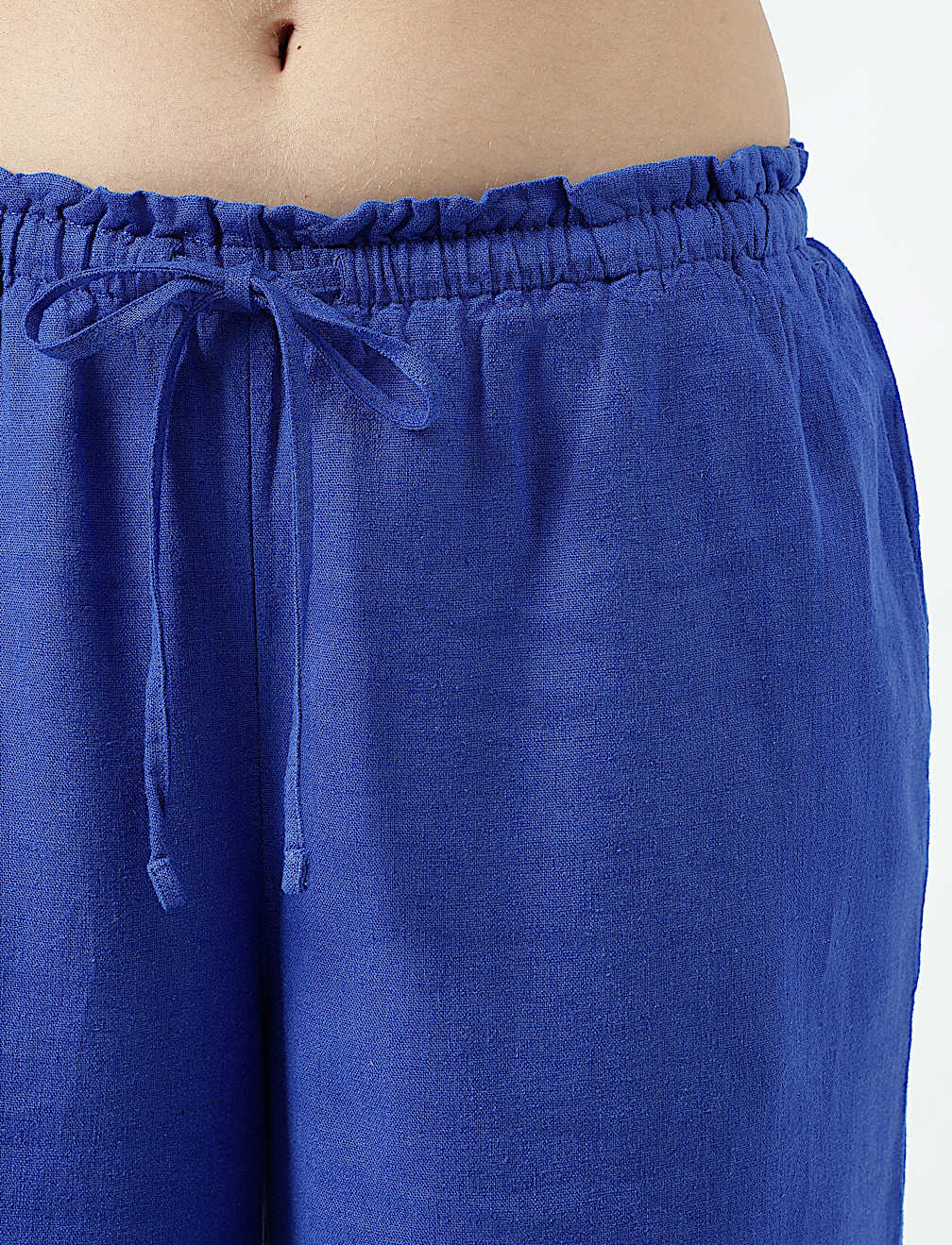 Linen Rich Striped Regular Fit Pants