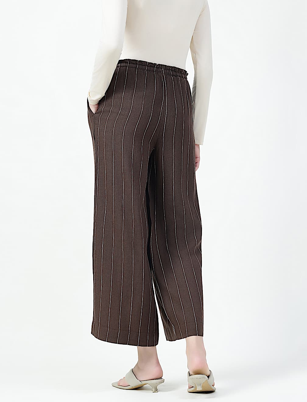 Linen Rich Plain Regular Fit Trousers
