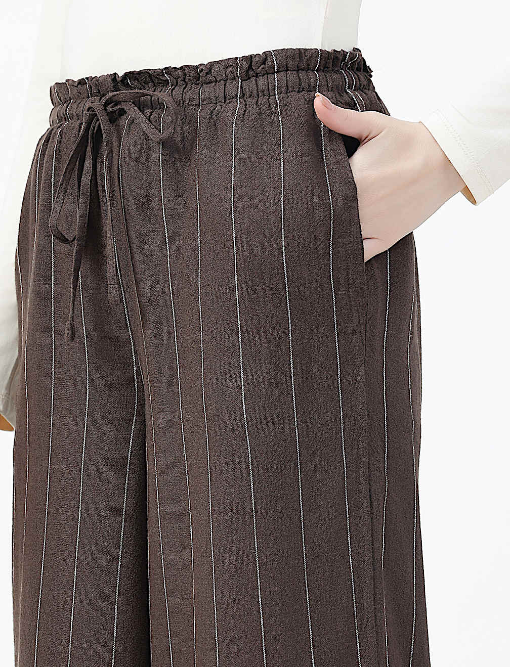 Linen Rich Plain Regular Fit Trousers