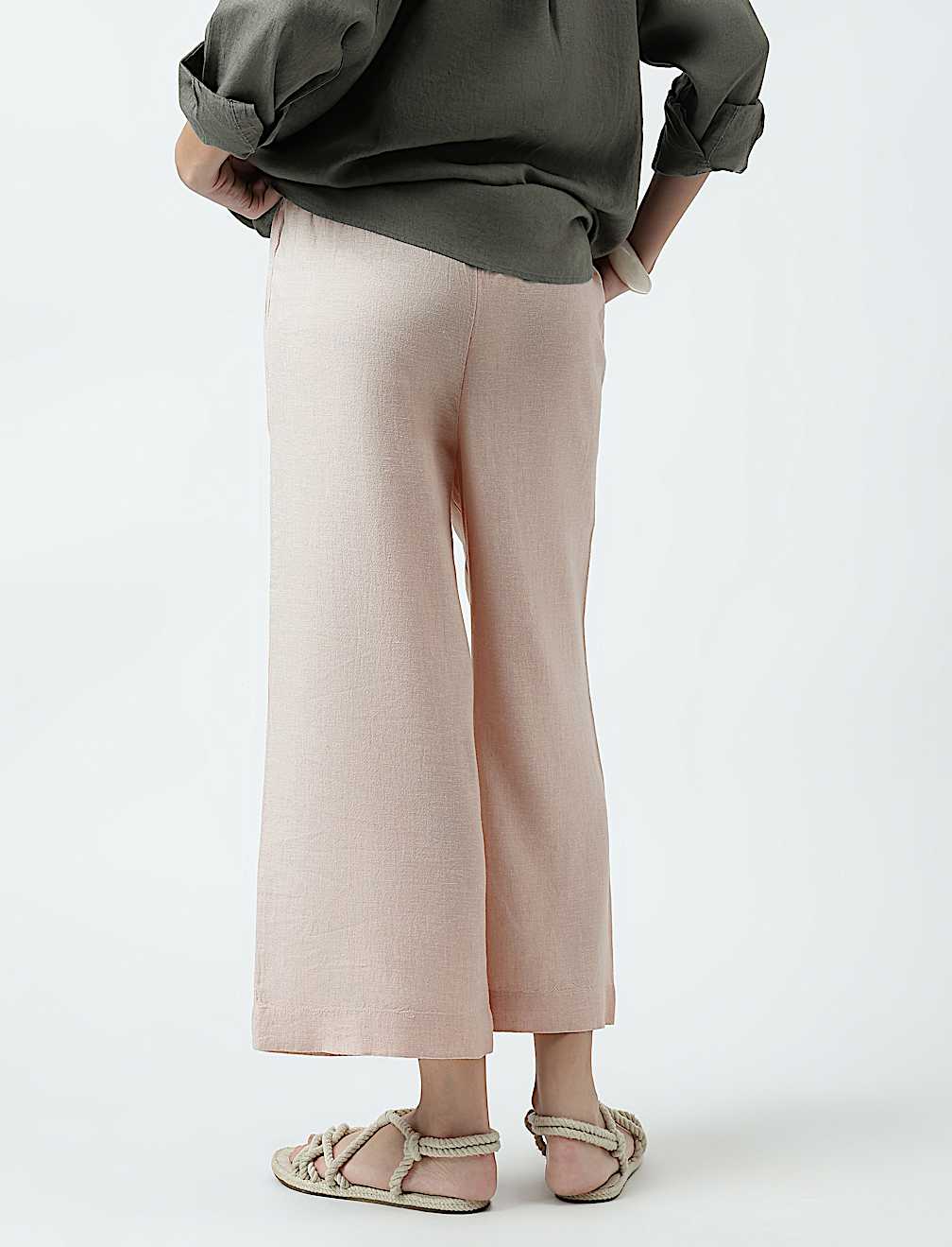 Linen Rich Striped Regular Fit Pants