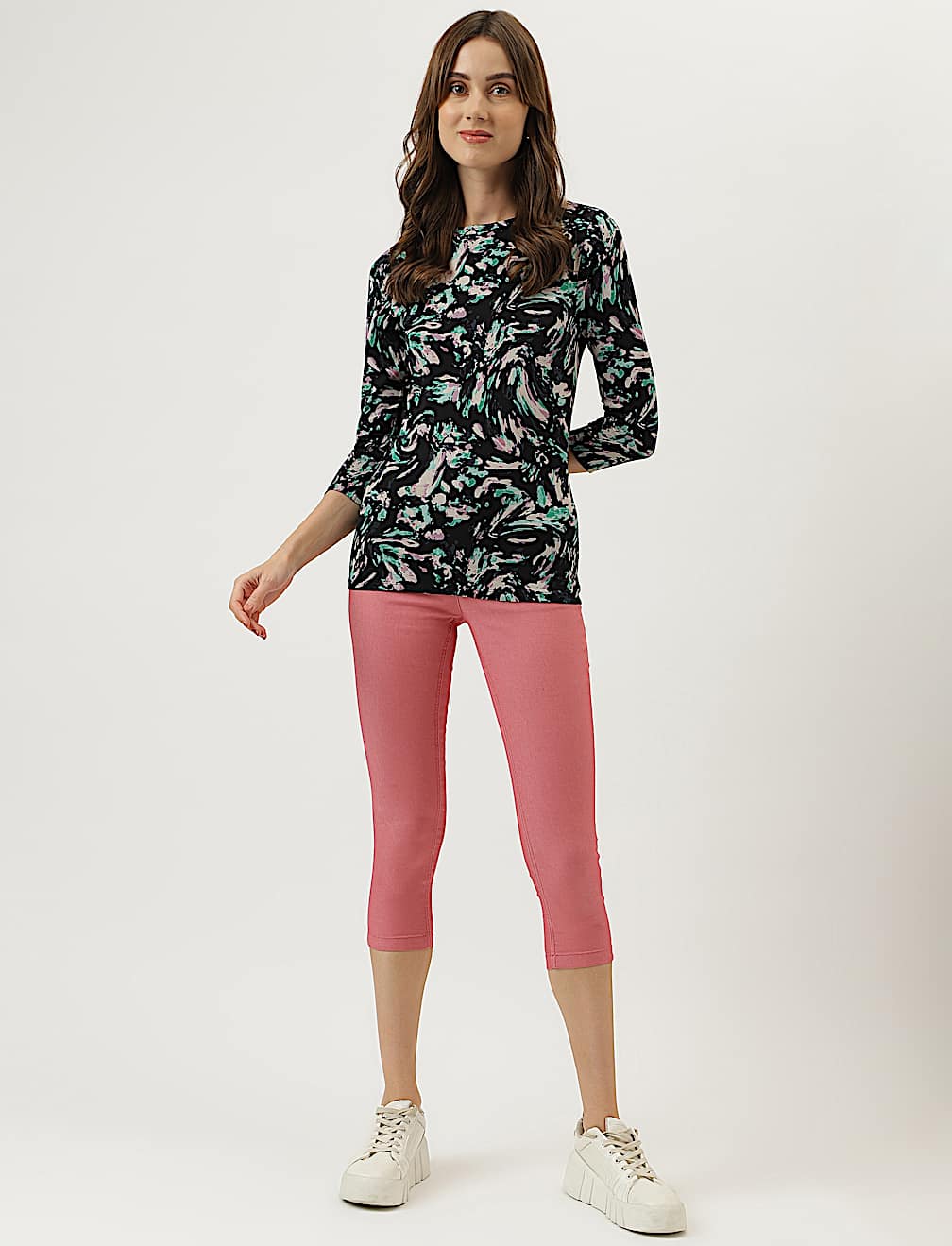 Cotton Mix Plain Slim Fit Jeggings