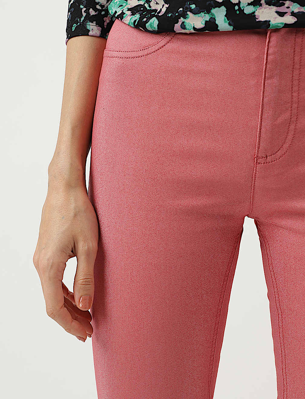 Cotton Mix Plain Slim Fit Jeggings