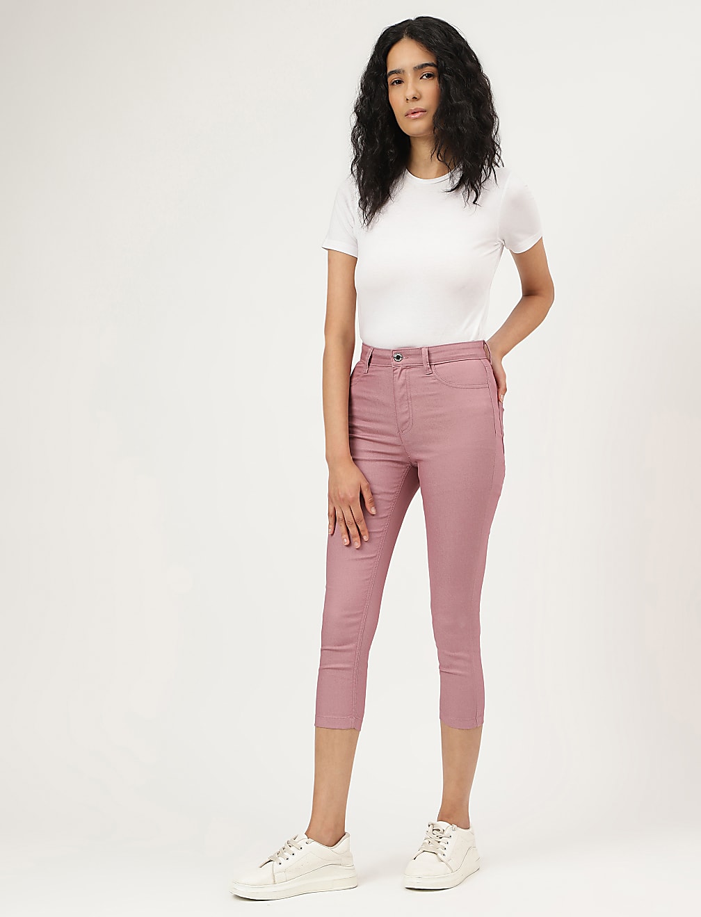 Cotton Mix Plain Slim Fit Jeggings