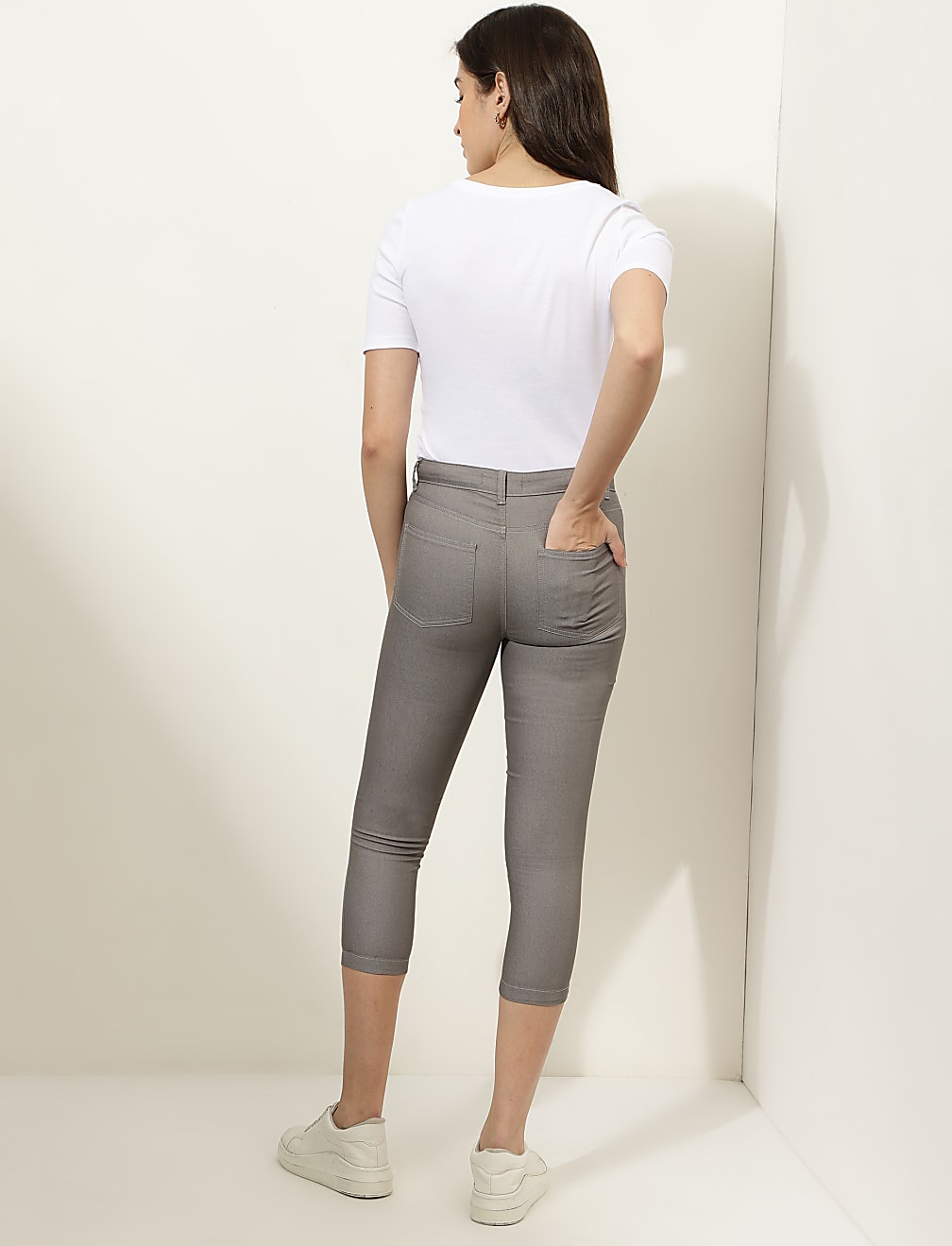 Cotton Mix Plain Slim Fit Jeggings