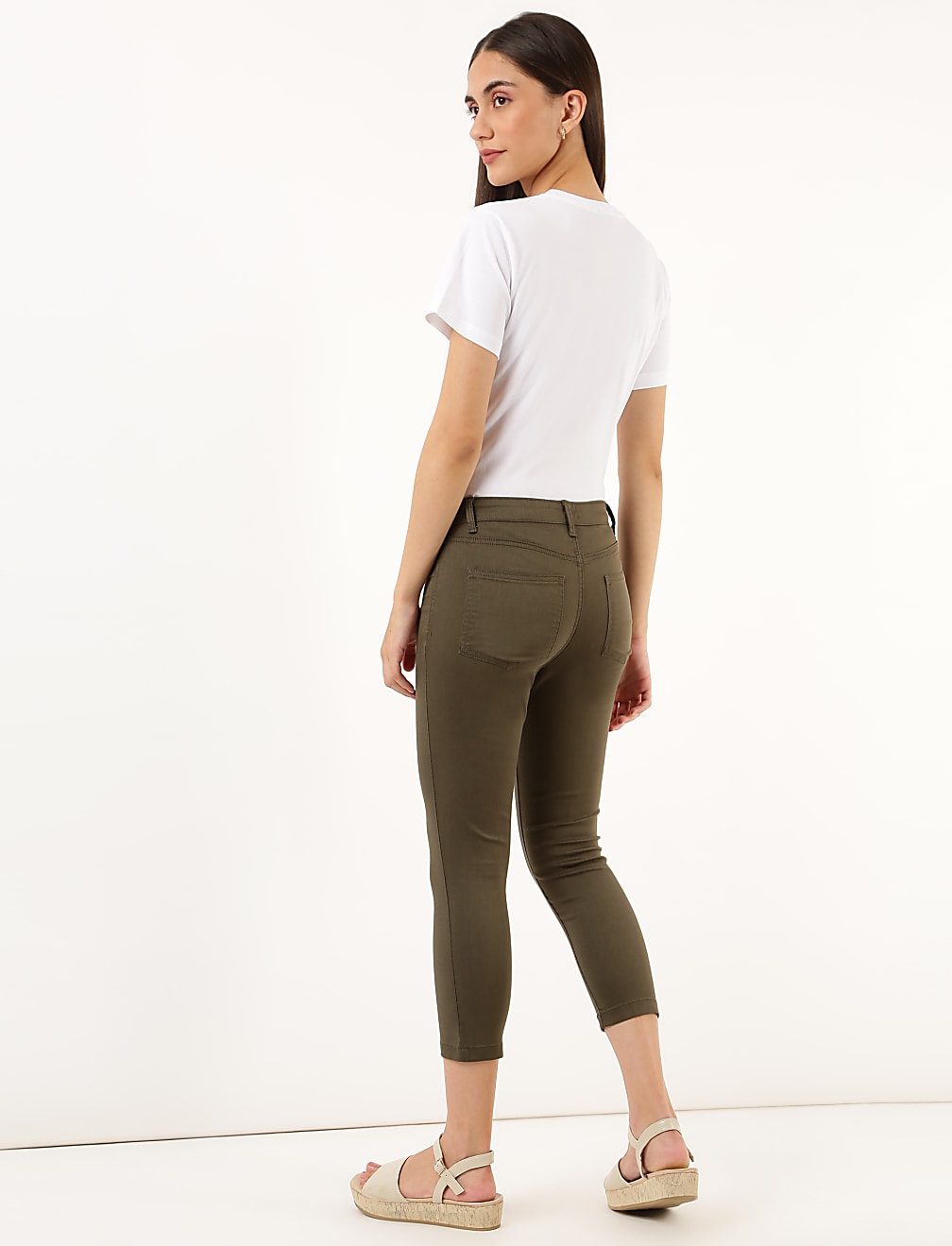 Cotton Mix Plain Slim Fit Jeggings