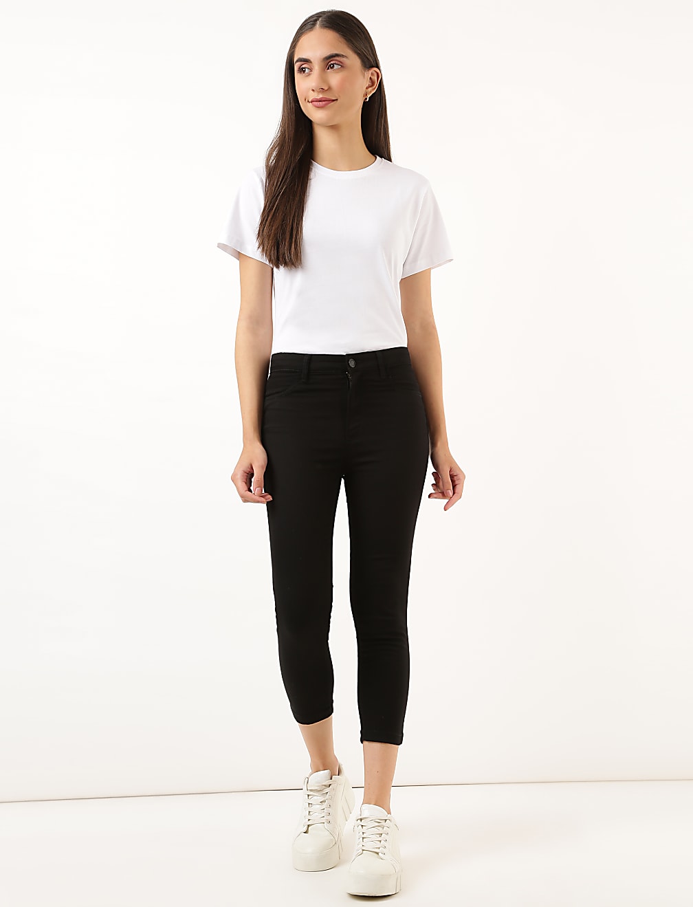 Cotton Mix Plain Slim Fit Jeggings