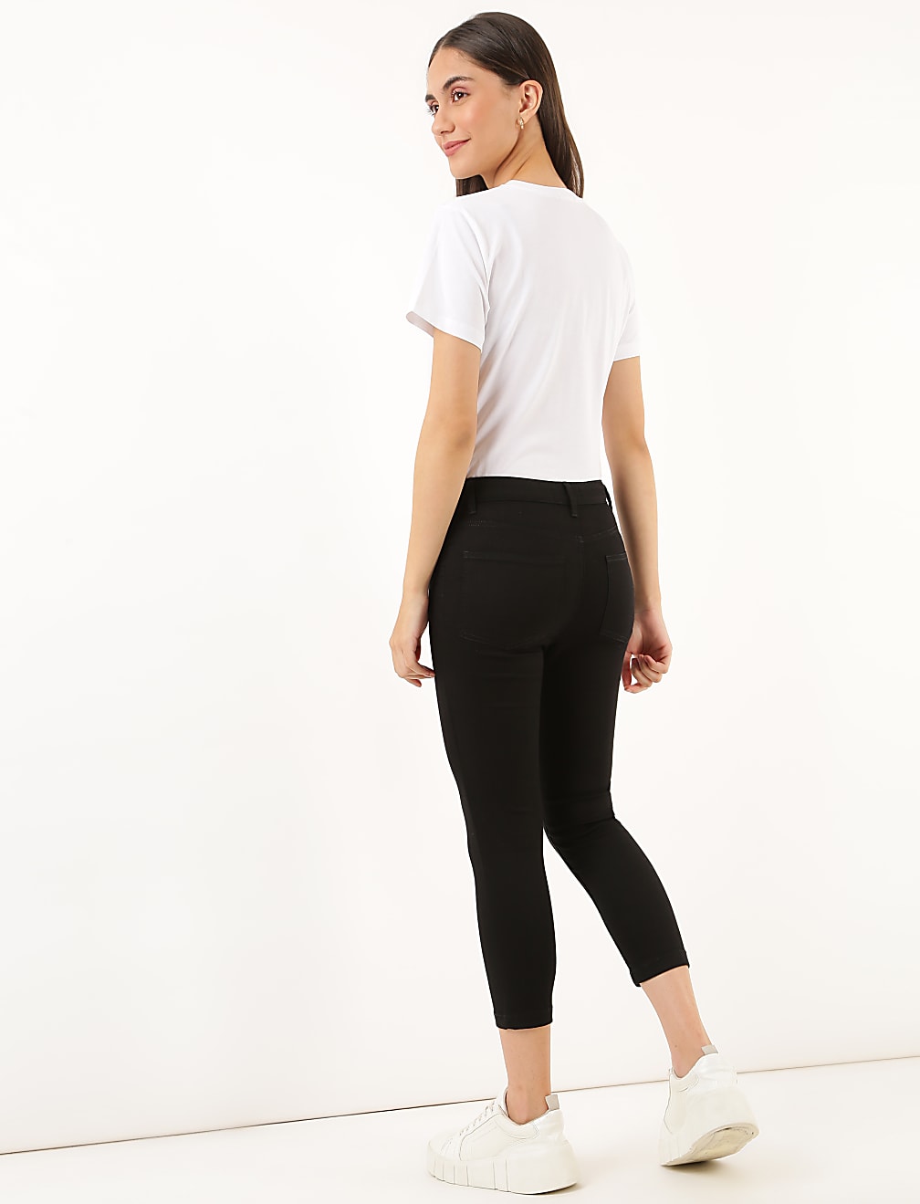 Cotton Mix Plain Slim Fit Jeggings