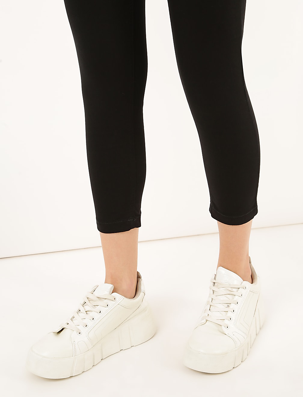 Cotton Mix Plain Slim Fit Jeggings