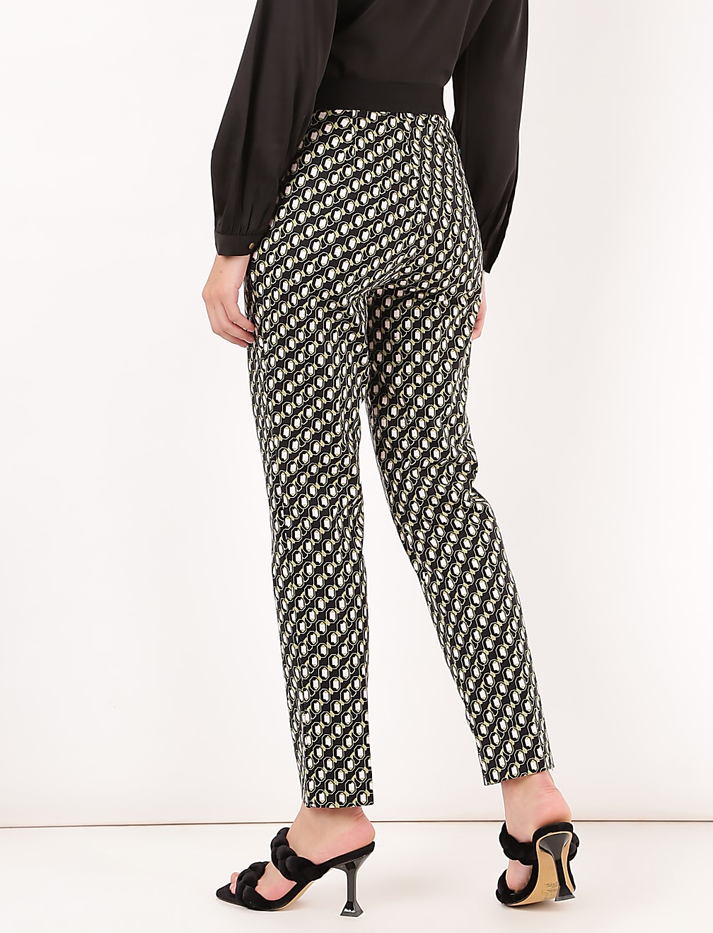 Cotton Mix Printed Slim Fit Trousers