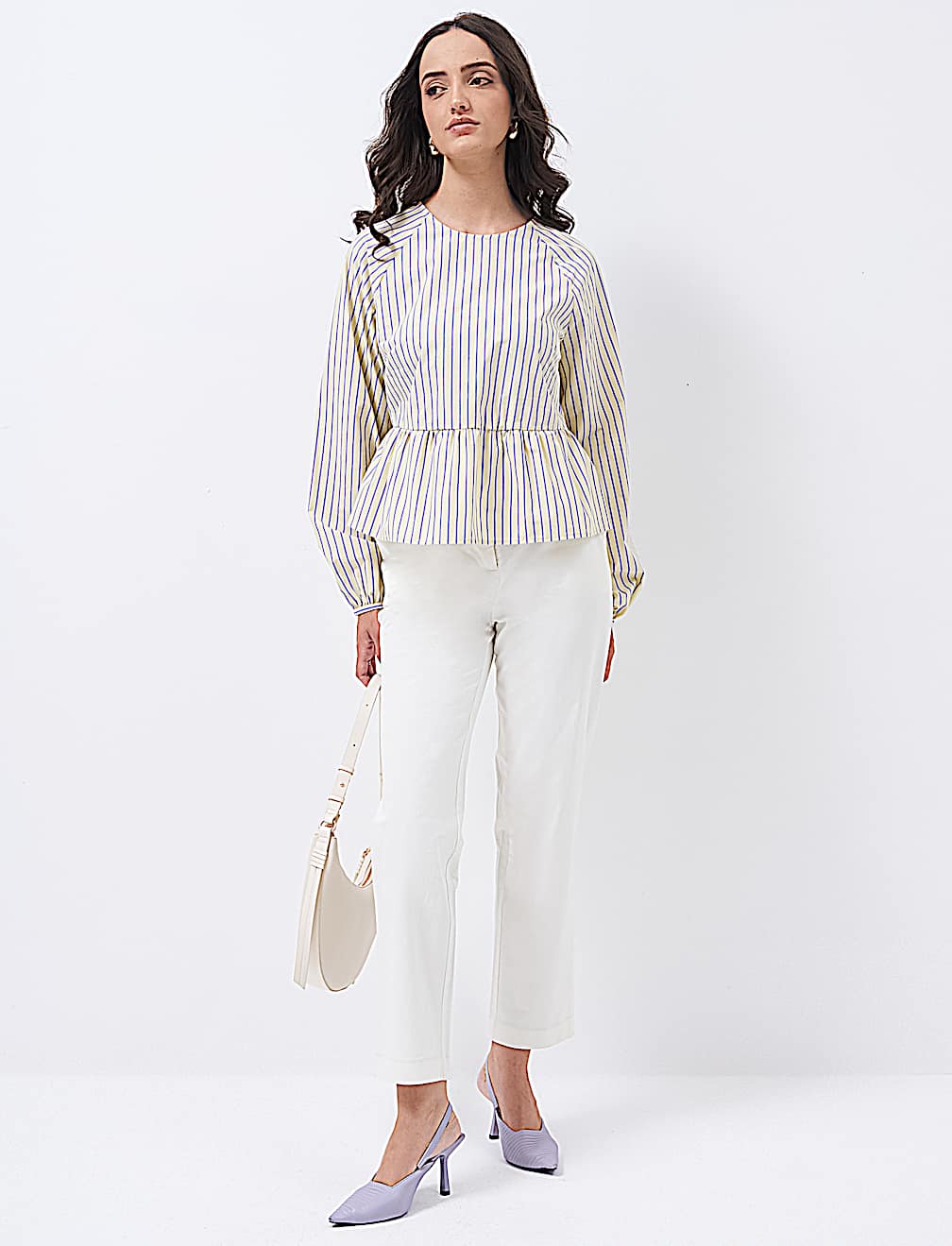 Cotton Rich Slim Fit Ankle Grazer Trousers