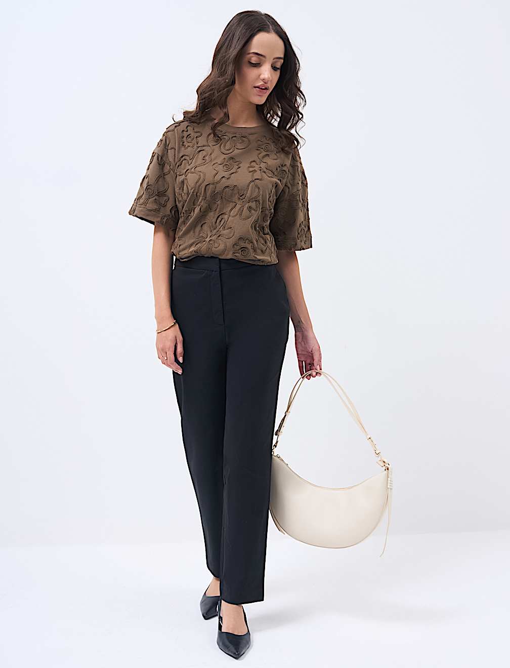 Cotton Rich Slim Fit Ankle Grazer Trousers