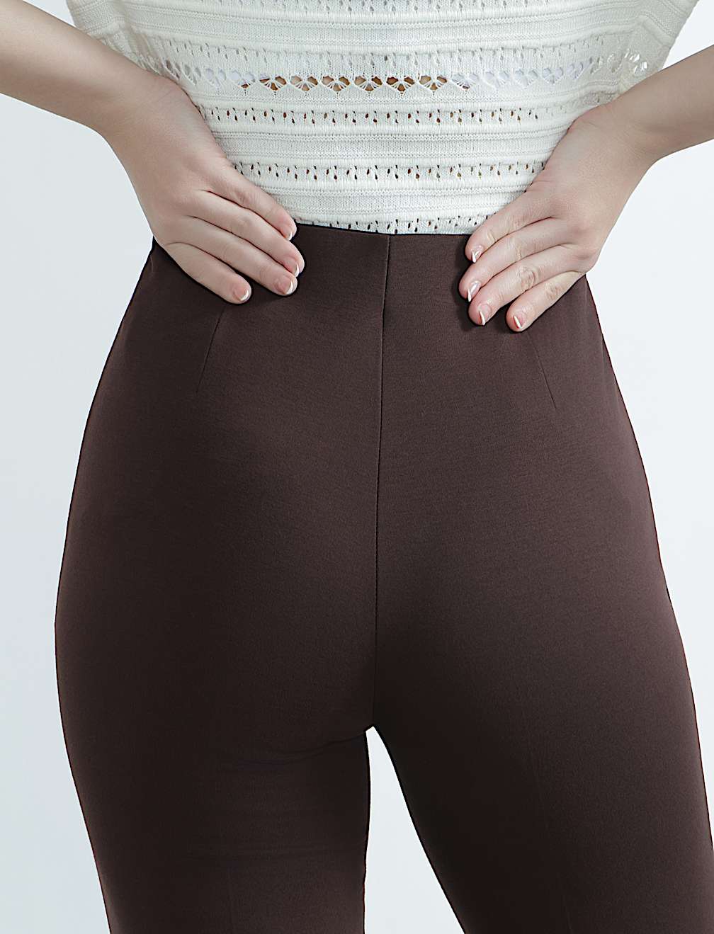 Slim Fit Pleat Front Flared Trousers