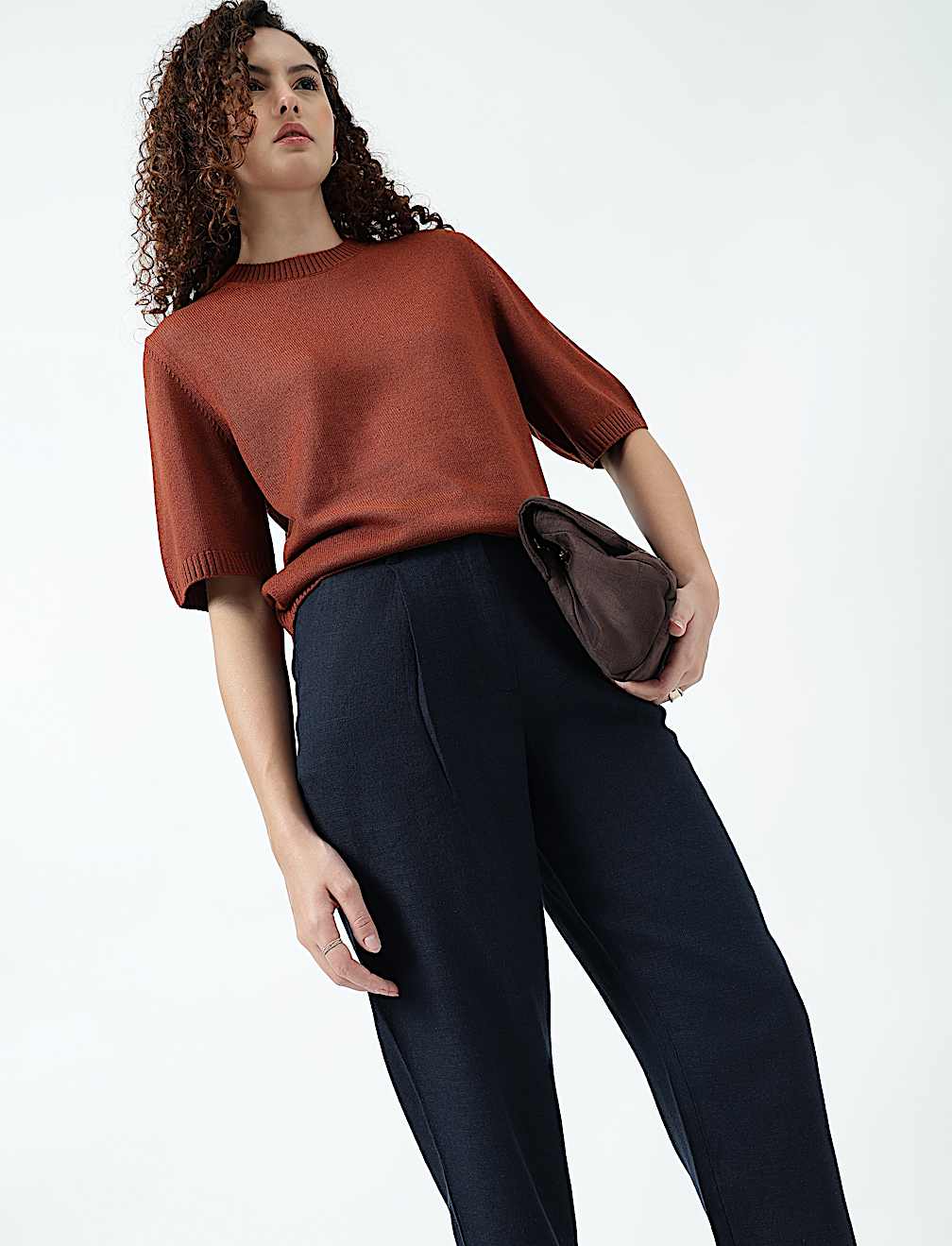 Linen Rich Pleat Front Cropped Trousers