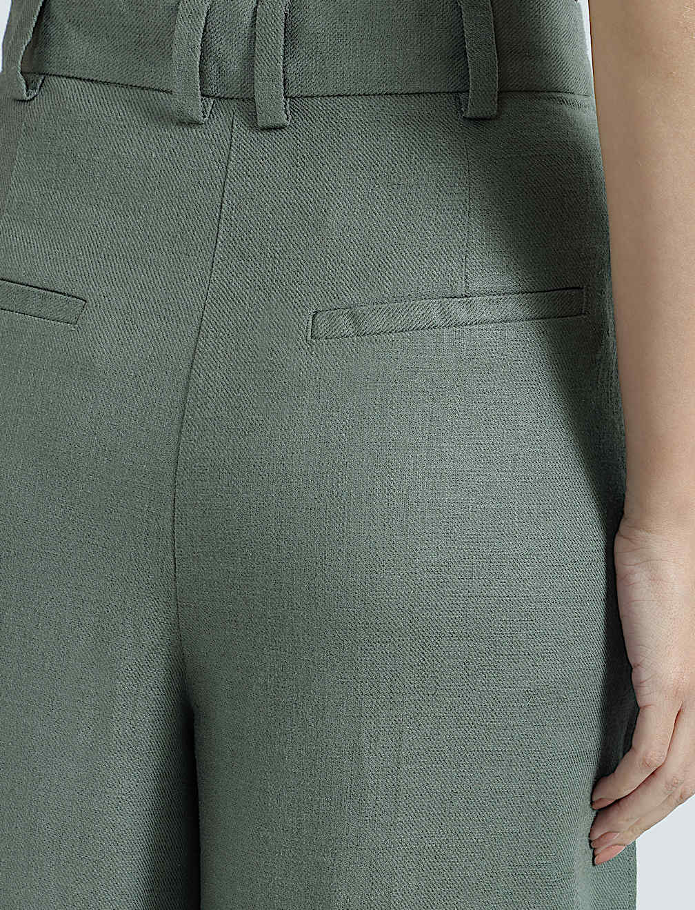 Linen Rich Textured Regular Fit Trousers