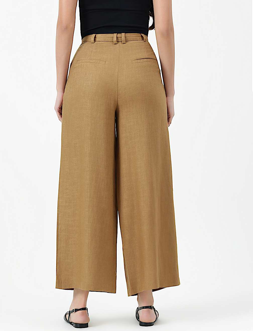 Linen Rich Textured Regular Fit Trousers
