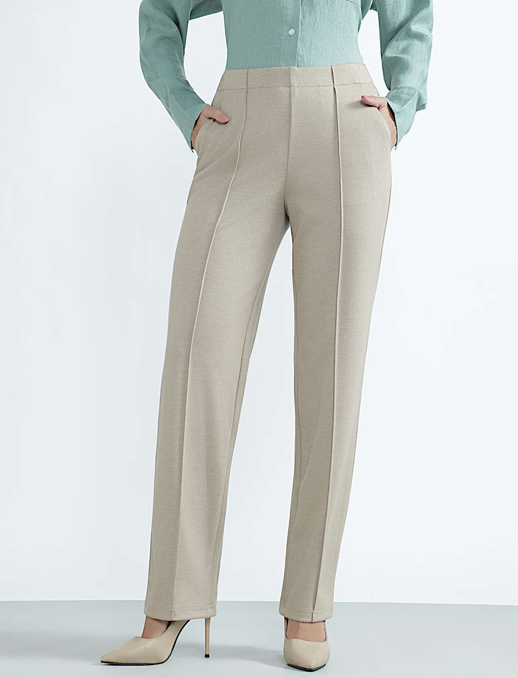 Plain Regular Fit Trousers
