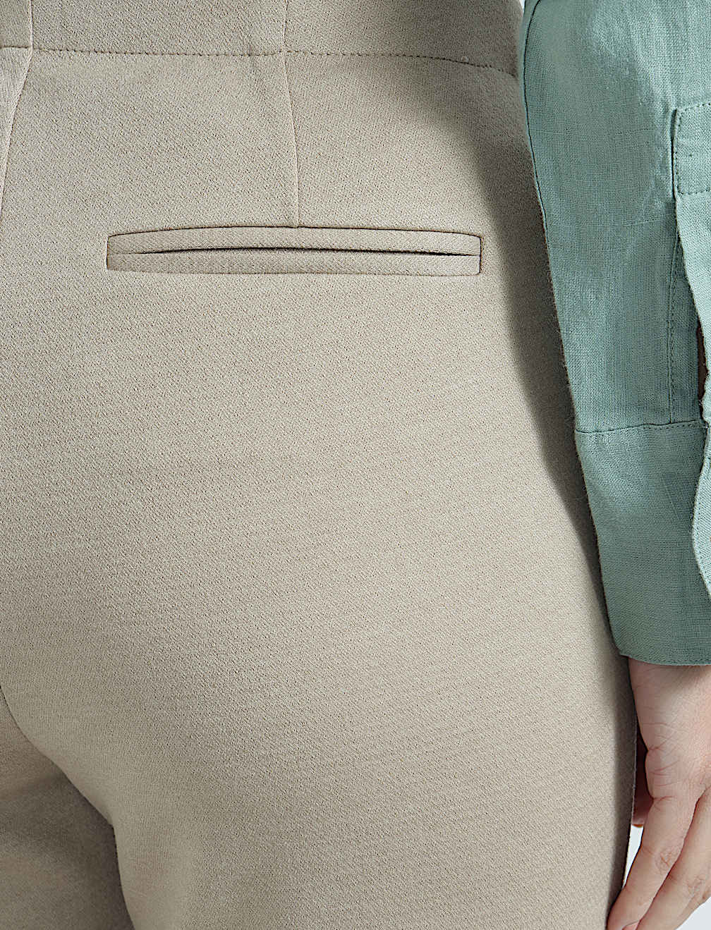 Elasticated Waist High Rise Trousers