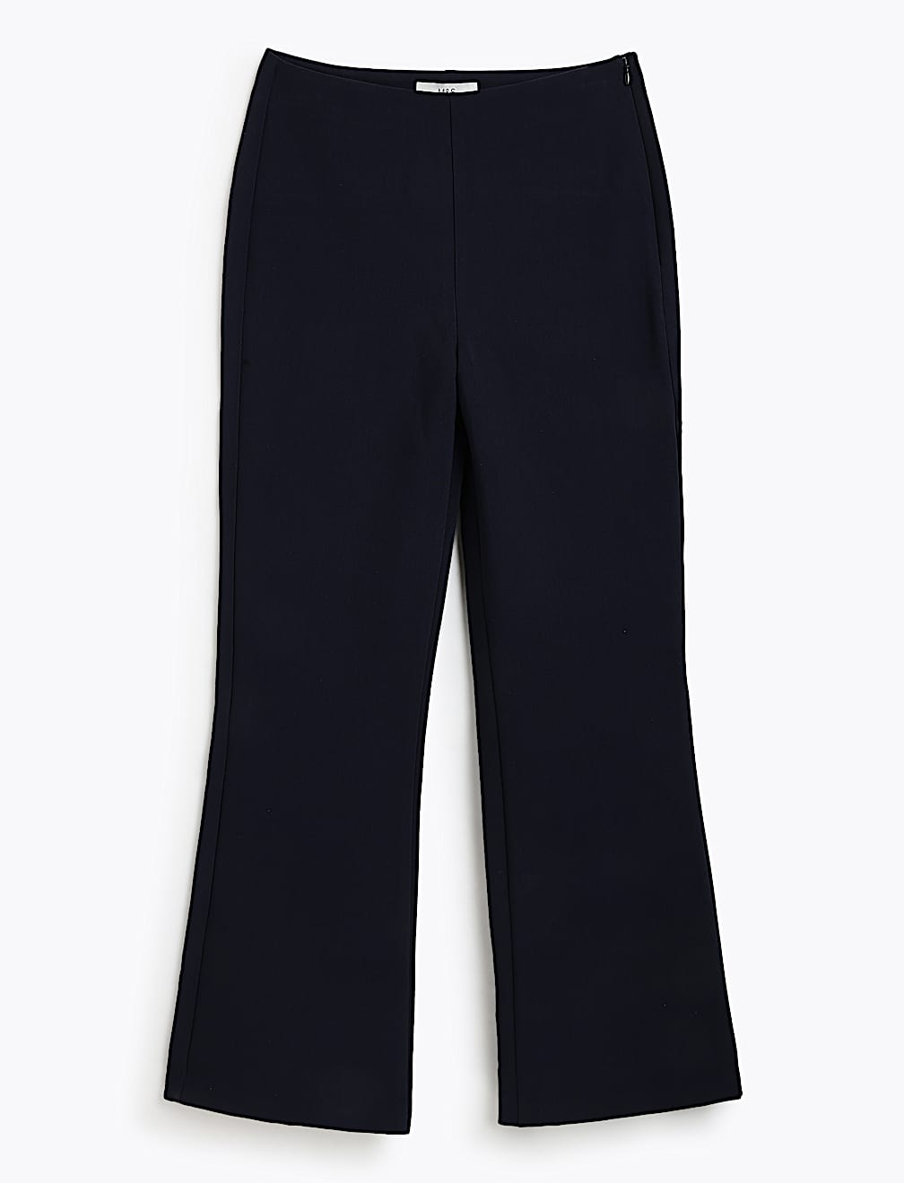 High Waist Side Zip Flared Trousers