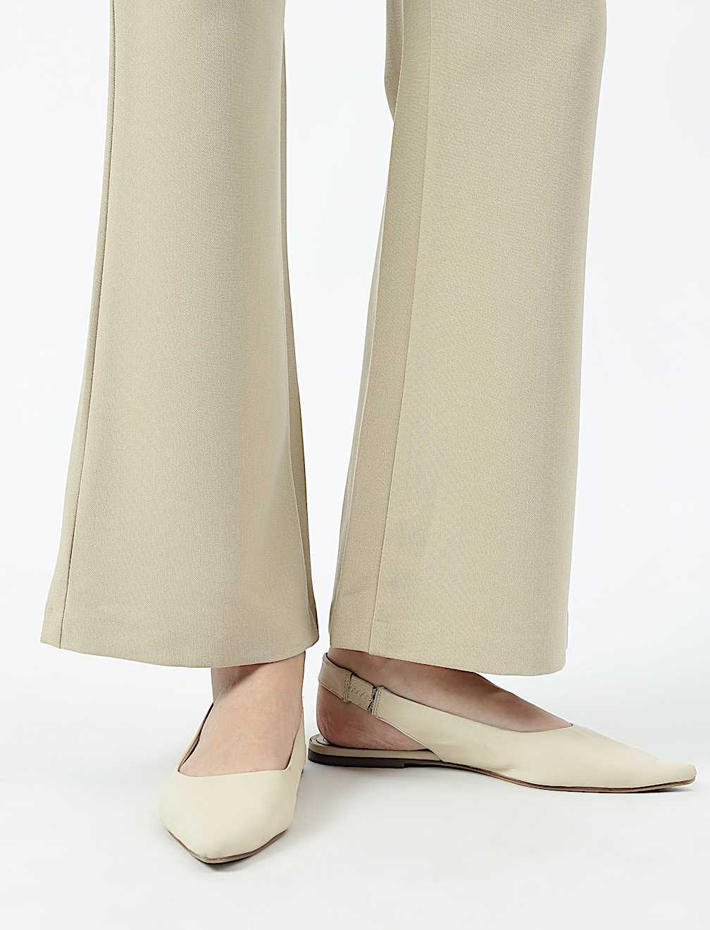 High Waist Side Zip Flared Trousers