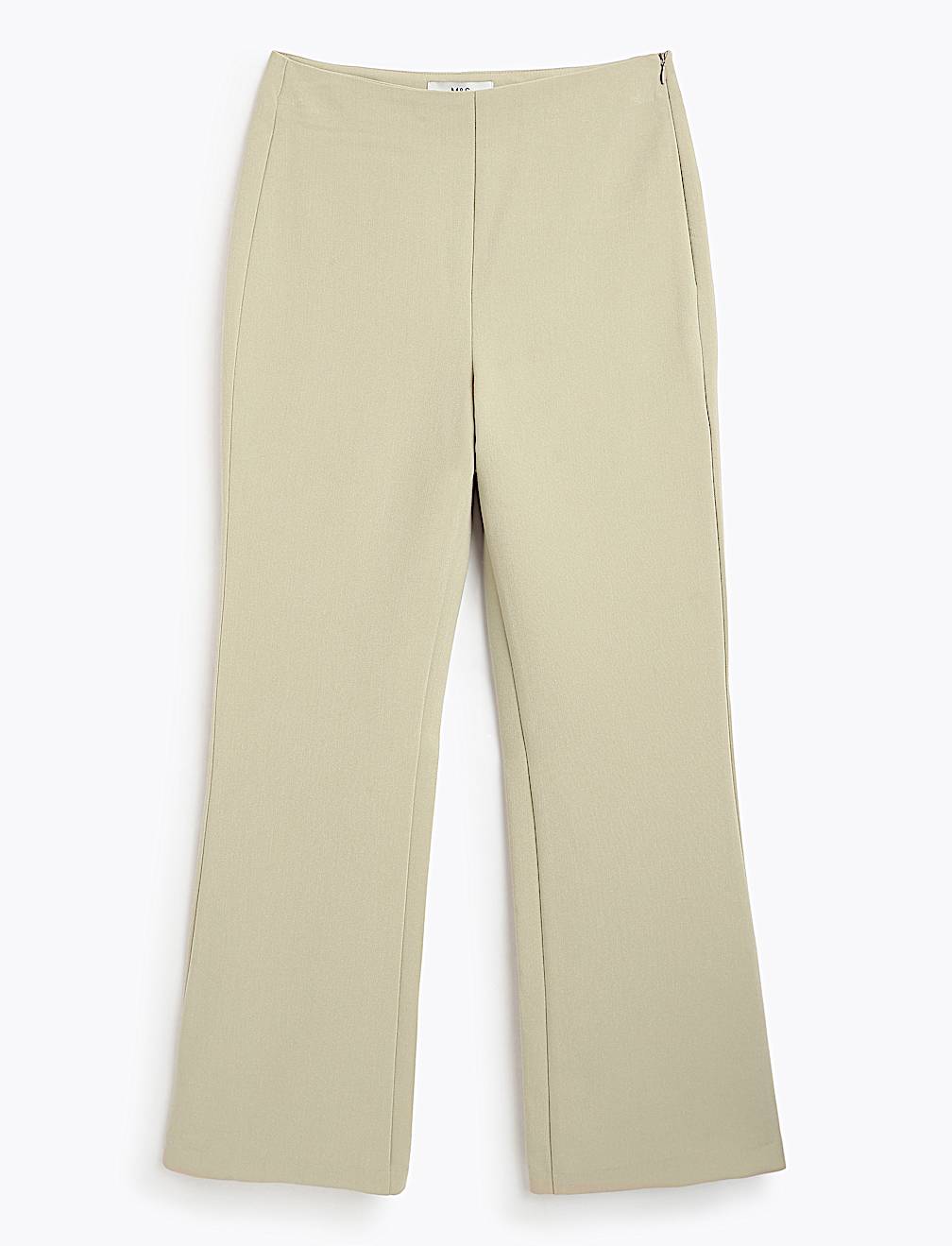 High Waist Side Zip Flared Trousers