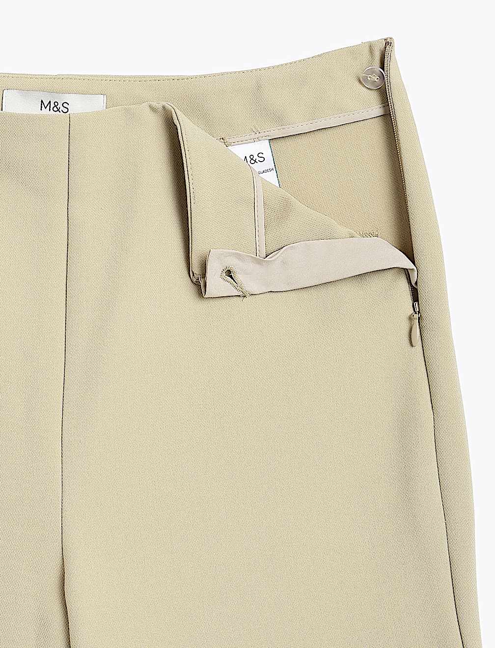 High Waist Side Zip Flared Trousers