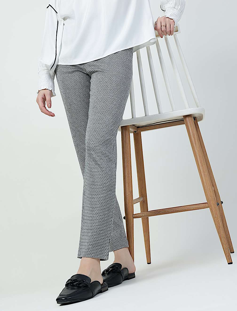 Viscose Rich Check Slim Fit Jeggings