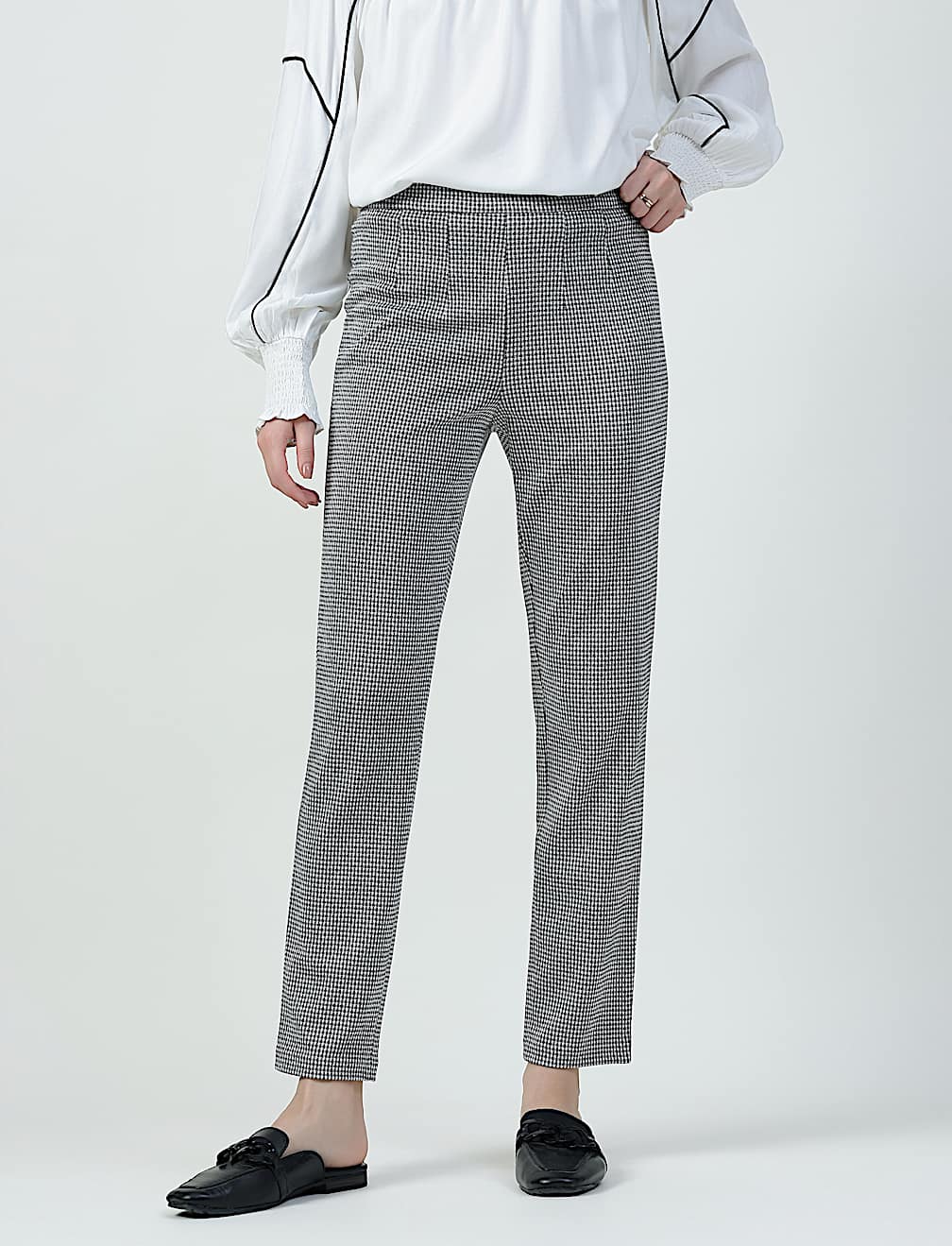 Viscose Rich Check Slim Fit Jeggings