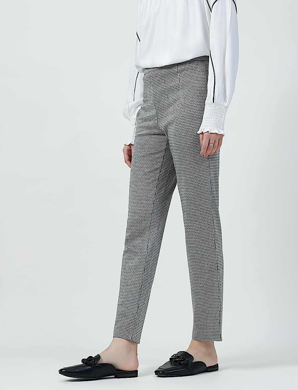 Viscose Rich Check Slim Fit Jeggings