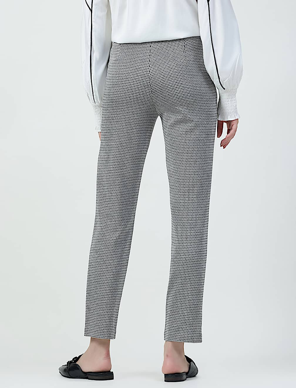 Viscose Rich Check Slim Fit Jeggings